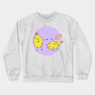 Funny Lemon Playing, Funny Lemon, Two Funny Lemon, Lemon Meme Crewneck Sweatshirt